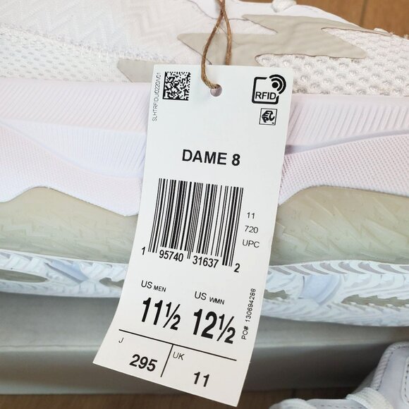 adidas Dame 8 Admit One - Cloud White GY6462 Mens Shoes Size 11.5 Basketball Gym - Picture 11 of 12